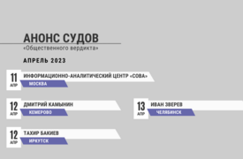 Анонс судов // Апрель 2023