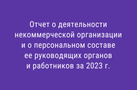 Отчет о деятельности и персональном составе 2023